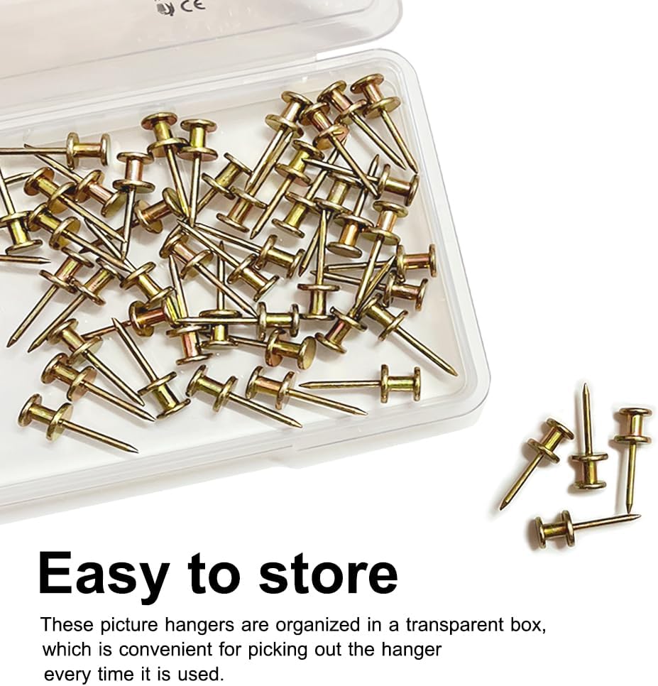 50-Piece Double-Headed Picture Hanging Push Pins