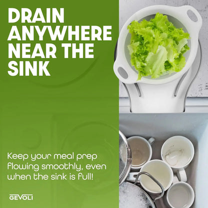 3-Pack Collapsible Colander Set - Over-Sink Draining Base (3 Sizes)