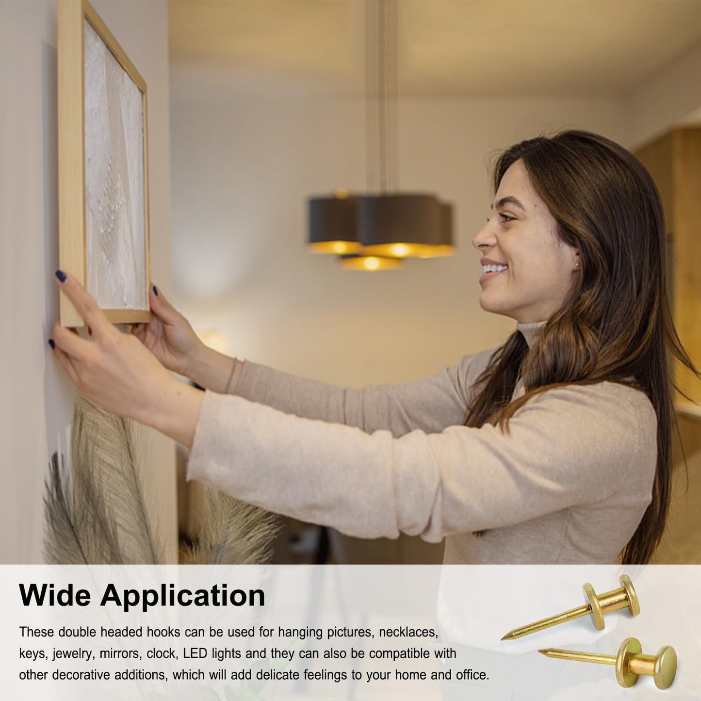 50-Piece Double-Headed Picture Hanging Push Pins