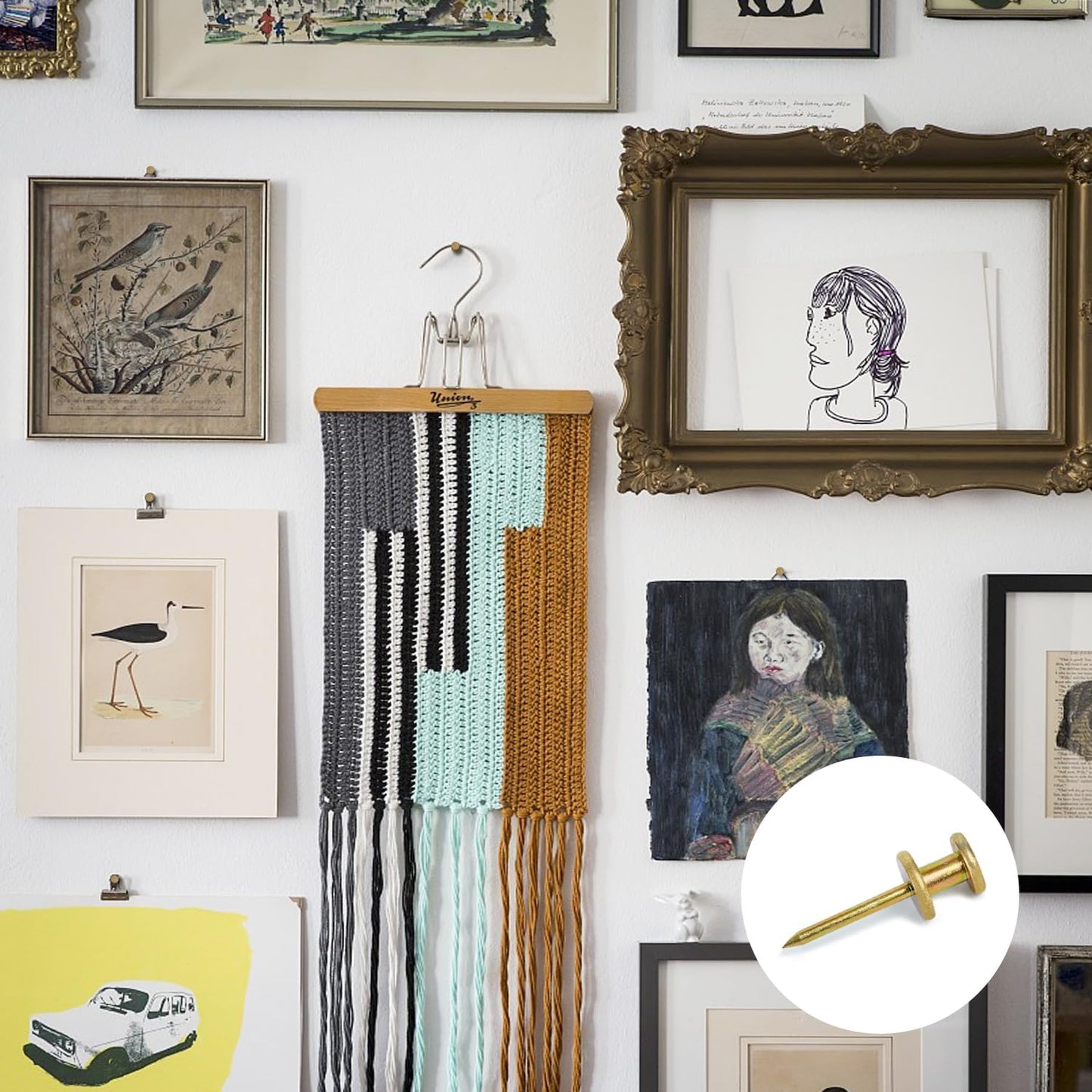 50-Piece Double-Headed Picture Hanging Push Pins